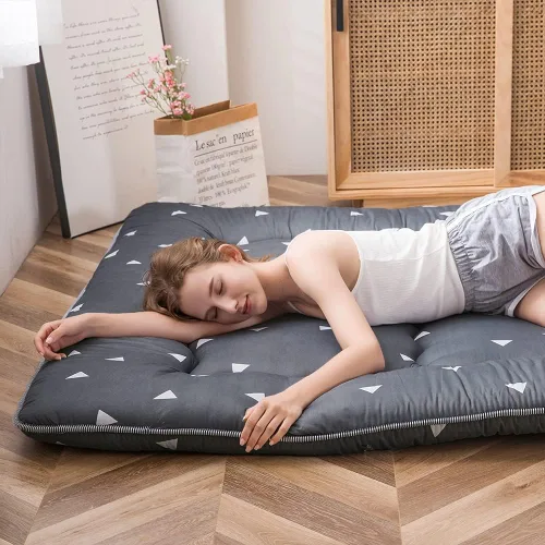 Vista 517 de Colchón futón japonés de piso gris constelación, de piso tatami, portátil, para acampar, para niños, sofá cama plegable enrollable con protector