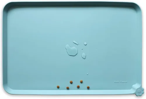 Vista 37 de Hoki Found - Bandeja de silicona para comederos de perros y gatos, tapetes impermeables para comida y agua, color cedro oscuro