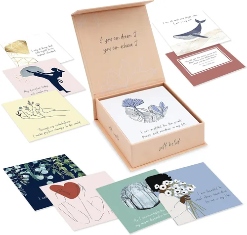 RYVE 52 tarjetas de afirmación positiva para mujeres, indicaciones de atención plena con citas inspiradoras para motivación diaria y meditación,