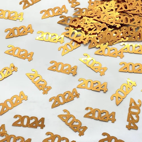 Vista 9 de Confeti Año 2024 Negro - Paquete al por menor #7630 QS0