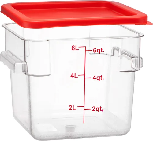 Vista 14 de Tiger Chef Envases cuadrados transparentes del policarbonato del almacenamiento de alimentos de la calidad comercial de 2 cuartos con las tapas