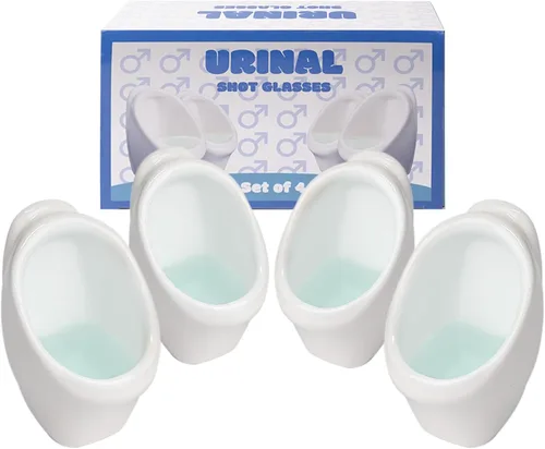 Vista 8 de Extguds Vasos de Chupito Divertidos con Forma de Orinal: Regalos Novedosos y Divertidos de Elefante Blanco para Intercambio de Fiesta Yankee