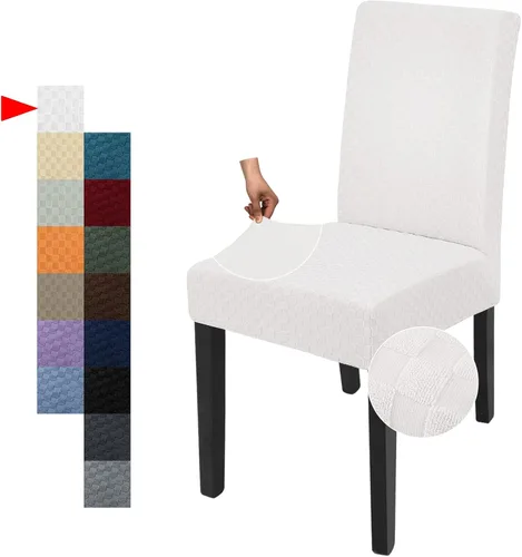 Vista 35 de YEMYHOM Funda elástica para silla con respaldo de 1 pieza con diseño jacquard más reciente, funda para silla con respaldo antideslizante, protector
