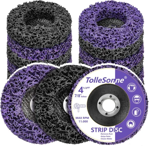 Paquete de 10 discos de tiras de 4-1/2 pulgadas, pelacapacintas de pintura para amoladora angular, revestimiento de pintura, oxidación de soldaduras