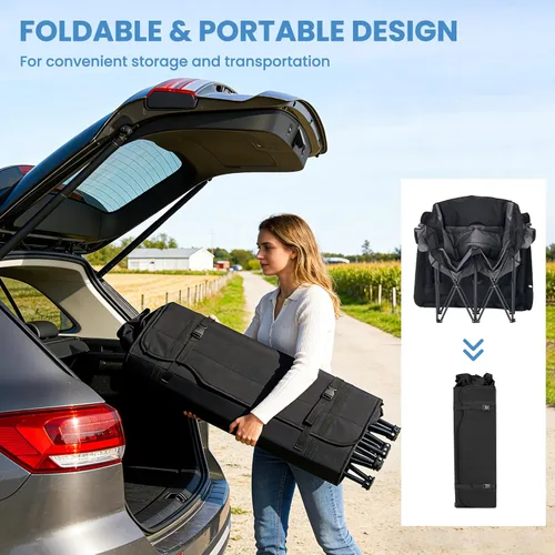 Vista 7 de DoCred Double Beach Camping Chair with Canopy, Folding 2 Person Camping Chairs with Shade, Portable Outdoor Loveseat, Oversize Camp Chair for Lawn