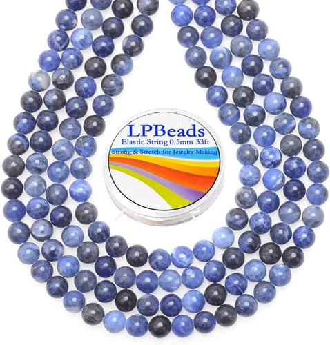 Vista 43 de LPBeads 100 Cuentas de 8mm Cuentas Redondas Naturales de Chakra, Cuentas Sueltas de Piedra Preciosa Redondas para Hacer Joyas con Cordón Elástico