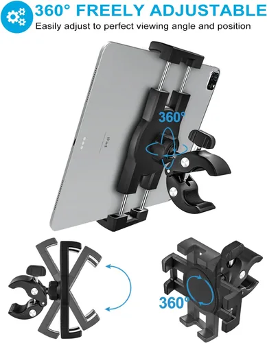 Vista 5 de woleyi Soporte para micrófono para tableta, micrófono con abrazadera en C ultra estable, compatible con iPad Pro/Air/Mini, Galaxy Tabs/Z Fold, Fire