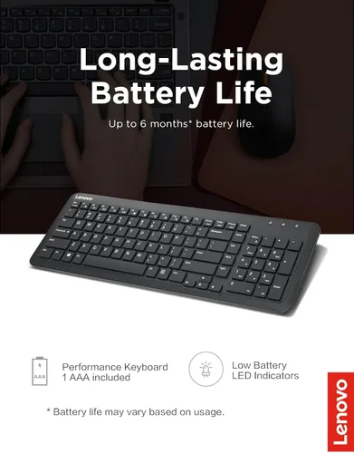 Vista 2 de Lenovo Teclado inalámbrico 300, negro