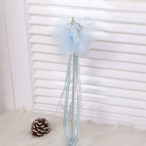 Vista 2 de Kit de varita mágica de hadas con borlas varita de princesa corona de encaje varitas de ángel para niñas cintas mágicas varitas serpentinas disfraz