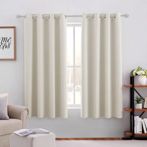 Vista 61 de HOMEIDEAS – Cortinas opacas de 52 x 84 pulgadas de largo, 2 paneles de cortinas para oscurecer la habitación, térmicas, insonorizadas, con ojales
