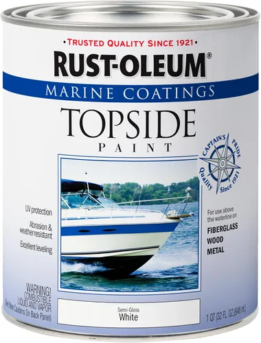 Vista 15 de Rust-Oleum 207000 Pintura para revestimiento de cubierta marina, cuarto de galón, color blanco semibrillante 32 onzas líquidas (paquete de 2)