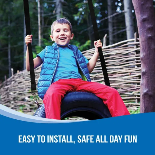 Vista 4 de Kit de correas colgantes para columpios de bebé, columpios de neumáticos, hamacas; accesorios para columpios al aire libre