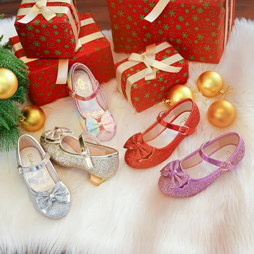 Vista 6 de Walofou Zapatos planos de princesa con tacón de fiesta de boda para niñas de flores para niños pequeños