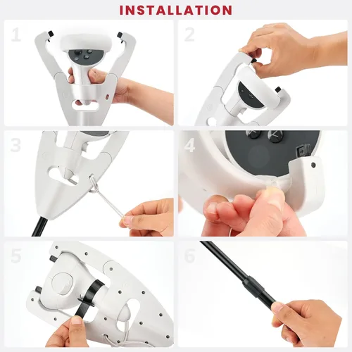 Vista 5 de VR Golf Club Handle Accessory - CODOGOY Golf Club Adapter Handle Attachment Compatible with Oculus Quest 2 Meta Rift S Designed for VR Games Like