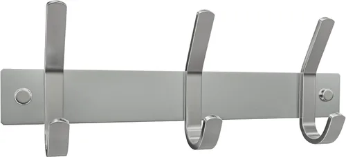 Vista 14 de Perchero pequeño de montaje en pared, de níquel cepillado, de acero inoxidable de 6 pulgadas, con 2 ganchos dobles resistentes, colgador de pared