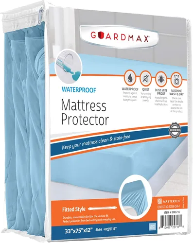 Vista 51 de Guardmax Protector de Colchón de Punto Jersey Tamaño Twin - Cubierta de Colchón Impermeable y Resistente a Ácaros del Polvo con Bolsillos