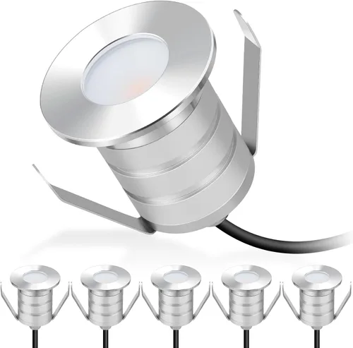 Vista 8 de Gardencoin Luces LED empotrables para terraza, sofito de alta resistencia e iluminación de escaleras al aire libre, 1 W, 12-24 V, bajo voltaje, luz