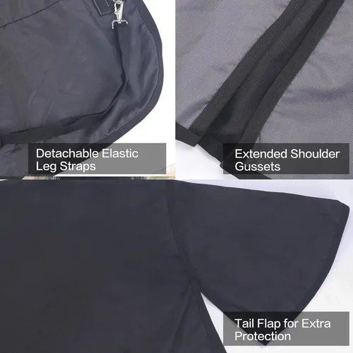 Vista 3 de Manta de caballo 1200D Ripstop impermeable transpirable (0.00 oz sin relleno), ligera capa de lluvia que se mantiene seca en barro y clima húmedo