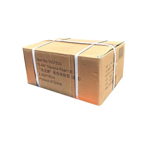 Vista 3 de Perlas de tapioca negras de grado prémium de la marca E-Fa para té de burbujas Boba, 2.2 libras, peso neto total 39.6 libras. Ideal para cafeterías