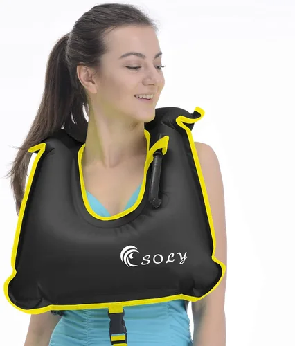 SOLY Chaleco Inflable de Esnórquel para Adultos, Chaleco de Esnórquel Ajustable Ligero Chalecos de Esnórquel para Buceo Deportes Acuáticos de Bajo