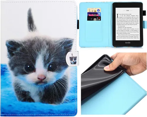 Vista 12 de Funda para Kindle Paperwhite, ranuras para tarjetas ligeras y delgadas con funda de encendido y apagado automático para Amazon Kindle Paperwhite