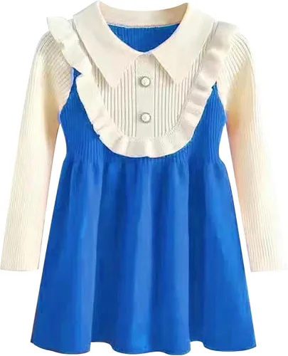 Toddler Girls Spring and Autumn Cute Sweet Baby Dresses Loog Sleeve Outfit for 3 to 8 Years Clothes Girl 6 Years