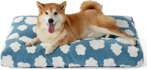 Vista 31 de LE SURE - Cama pequeña para perro con espuma triturada gruesa, cama para interiores con funda afelpada extraíble y base antideslizante, verde
