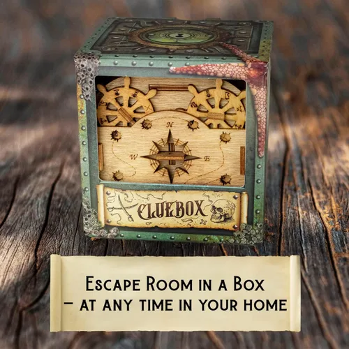 Vista 6 de iDventure Cluebox – Davy Jones Locker – Juego de Escape Room – Caja de Rompecabezas – Caja de Regalo – Rompecabezas de Madera 3D para Adultos