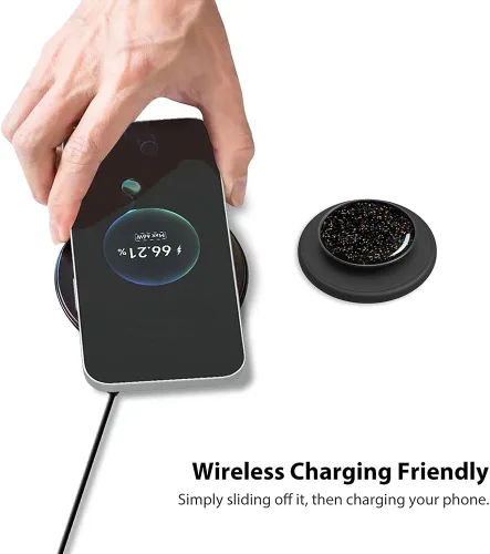 Vista 5 de Agarre magnético para teléfono compatible con MagSafe, soporte magnético para anillo de teléfono, soporte de dedo compatible con carga inalámbrica