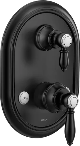 Vista 6 de Moen UTS4311BN Weymouth M-CORE Serie 3 - Moldura de ducha con 2 manijas con válvula de transferencia integrada, requiere válvula, níquel cepillado