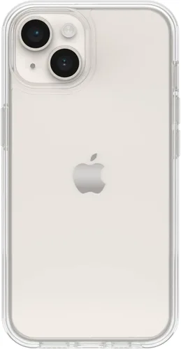 Vista 3 de OtterBox Funda para iPhone 14 y iPhone 13 Symmetry Series transparente, ultra elegante, compatible con carga inalámbrica, bordes elevados que