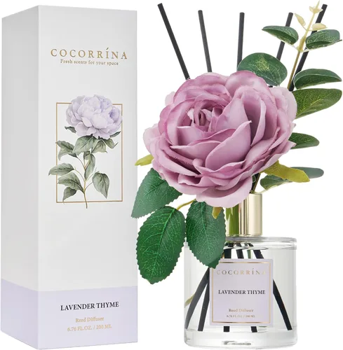 Vista 44 de Cocorrína Juego de difusor de varillas - Difusor perfumado de rosa satinada con varillas para el hogar, difusor de varillas para decoración