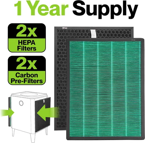 Vista 8 de Durabasics Replacement Compatible with 400/400S Airmega Max 2, High Performance HEPA and Activated Carbon Filter for Air Purifier, 2-Pack