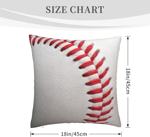 Vista 2 de Funda de almohada cuadrada y acogedora de béisbol, moderna, neutra, decoración del hogar, para sala de estar, sofá, automóvil, 18 x 18 pulgadas