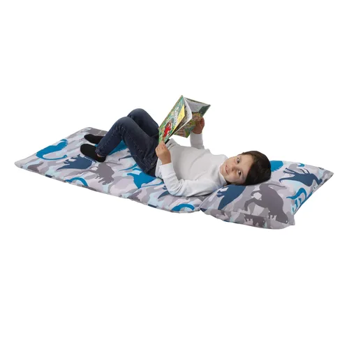 Vista 5 de Everything Kids Tapete para siesta de construcción gris, rojo, amarillo y azul con almohada y manta con almohada y manta