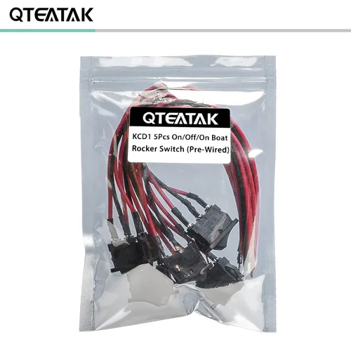 Vista 5 de QTEATAK KCD1-01 Interruptor basculante de 3 pines con cable de 3 pines de 3 posiciones 10A/125V, 6A/250V - Paquete de 5