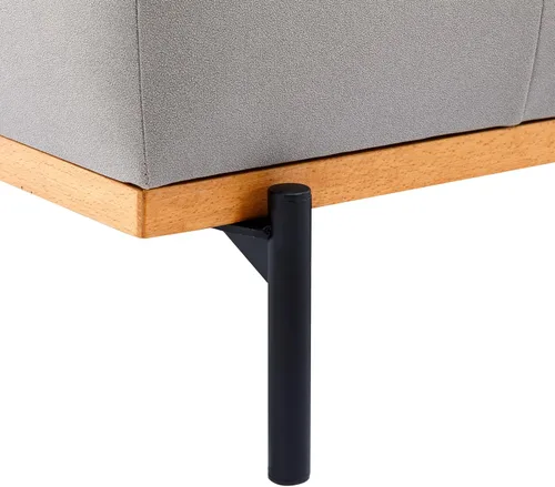 Vista 127 de Sofá modular en forma de L de 100.7 pulgadas con otomana extraíble, modernos sofás de 3 plazas con dos reposabrazos y patas de metal, cómoda tela