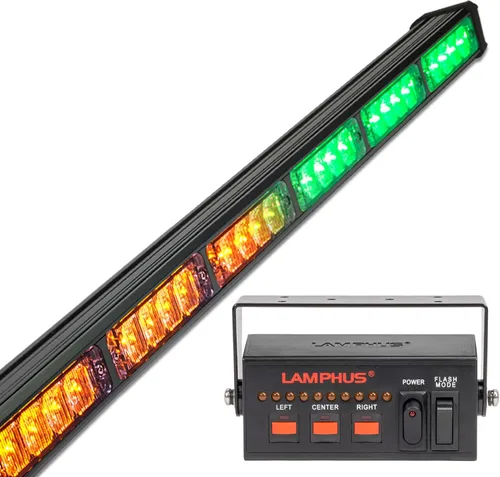 Vista 23 de lamphus SolarBlast sbls64 29" 24 W LED Advertencia Tráfico de Emergencia Advisor – Barra de luz ámbar azul, Ambar