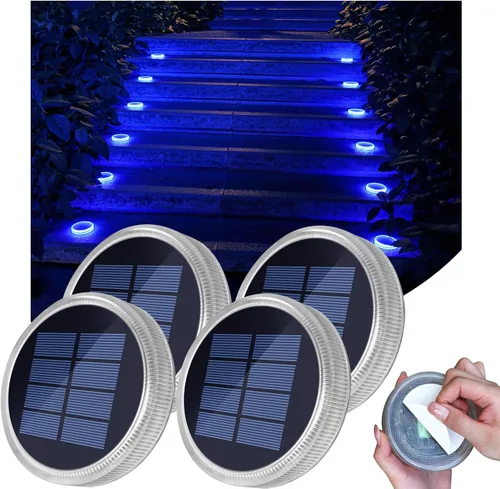 Vista 9 de YiLaie Luces solares planas para escalera de muelle para exteriores, color Blanco cálido