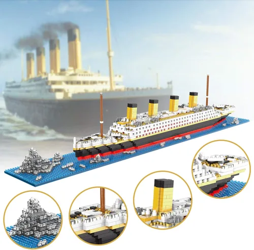 Vista 2 de Titanic Architecture Set Micro Building Blocks Model Kit para adultos, edad de 14+ 1872 piezas