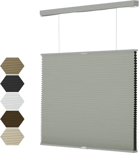 Vista 19 de MYshade Persianas celulares opacas sin cordones de 1.5 pulgadas de alto, plisadas, para ventanas, hogar, dormitorio, oficina, control de luz