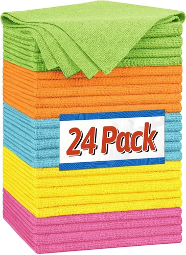 Vista 11 de FIXSMITH Paño de Limpieza de Microfibra - Paquete de 48, Toallas de Limpieza Multifuncionales, Tamaño: 12 x 16 pulgadas, Trapos de Limpieza