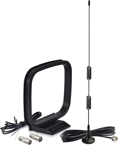 Bingfu Antena de radio FM con base magnética, antena FM y antena de bucle AM para Pioneer Onkyo, Yamaha Marantz, radio digital HD para interiores,