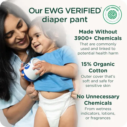 Vista 2 de Pañales de estilo Pull Up SmartyPants Verificado por EWG como seguro y a base de plantas Cintura acolchada de 360, súper absorbente