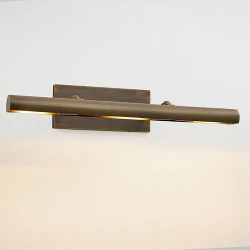 Vista 10 de Luz de imagen de latón para pared: 24 pulgadas, cableada, regulable, vintage, dorado, cepillado, galería, iluminación artística sobre marco