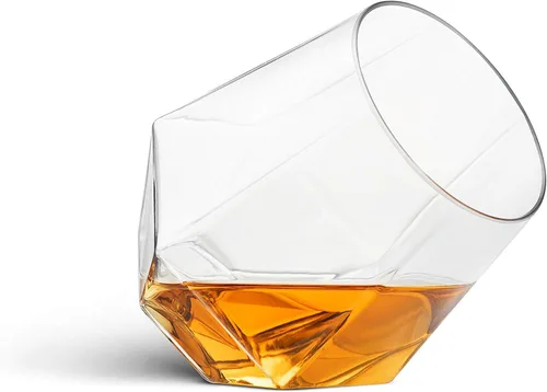 Vista 4 de Munfix Copas de vino de plástico sin tallo, paquete de 32 – en forma de diamante, irrompibles, desechables, de 12 onzas, de plástico transparente