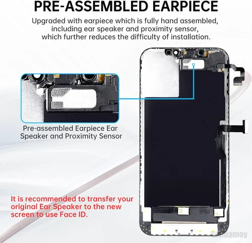Vista 3 de Reemplazo de pantalla para iPhone 12 Pro Max (Modelo A2342 A2410 A2411 A2412) 6.7 "Conjunto completo de montaje con sensor de altavoz de oído 3D