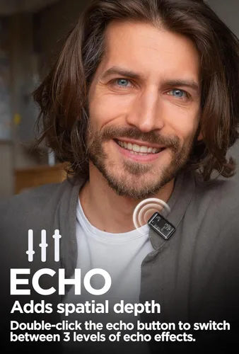 Vista 7 de Micrófono de solapa inalámbrico Lavalier para iPhone/Android/iPad para grabación de video con reducción de ruido/eco/sonido de estudio de 24 bits