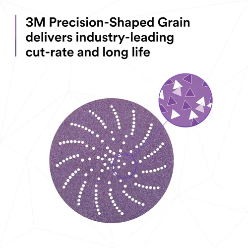 Vista 6 de 3M(TM) Cubitron(TM) II Hookit(TM) - Disco de papel de lija 732U (varios tipos y tamaños de lija), 50