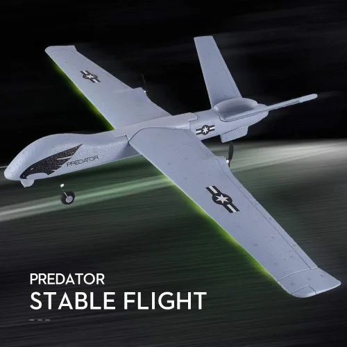 Vista 2 de Avión de control remoto de avión RC - 2.4Ghz 2 canales DIY RC Predator Avión con giroscopio de 3 ejes para principiantes RC Plane con 2
